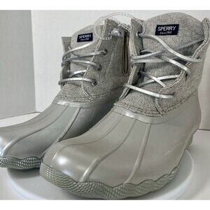 Sperry Saltwater Ankle Duck Boots STK166419 Kids 5M Silver Glitter